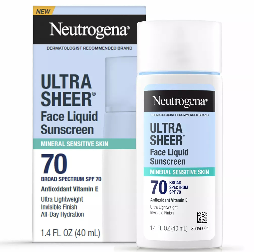 NEUTROGENA ULTRA SHEER MINERAL FACE LIQUID SUNSCREEN SPF 70- 40ML - Imagen 2