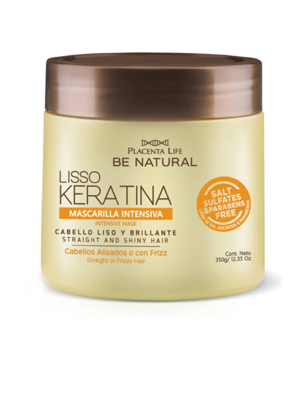 BE NATURAL MASCARILLA LISSO KERATINA PARA CABELLO LISO Y BRILLANTE 350G