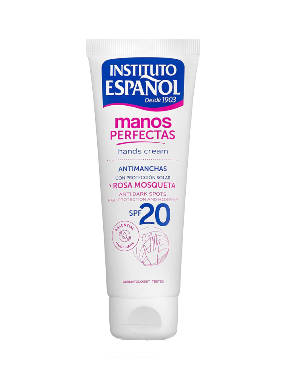 INSTITUTO ESPAÑOL CREMA ANTIMANCHAS CON ROSA MOSQUETA + SPF 20 MANOS PERFECTAS 75ML