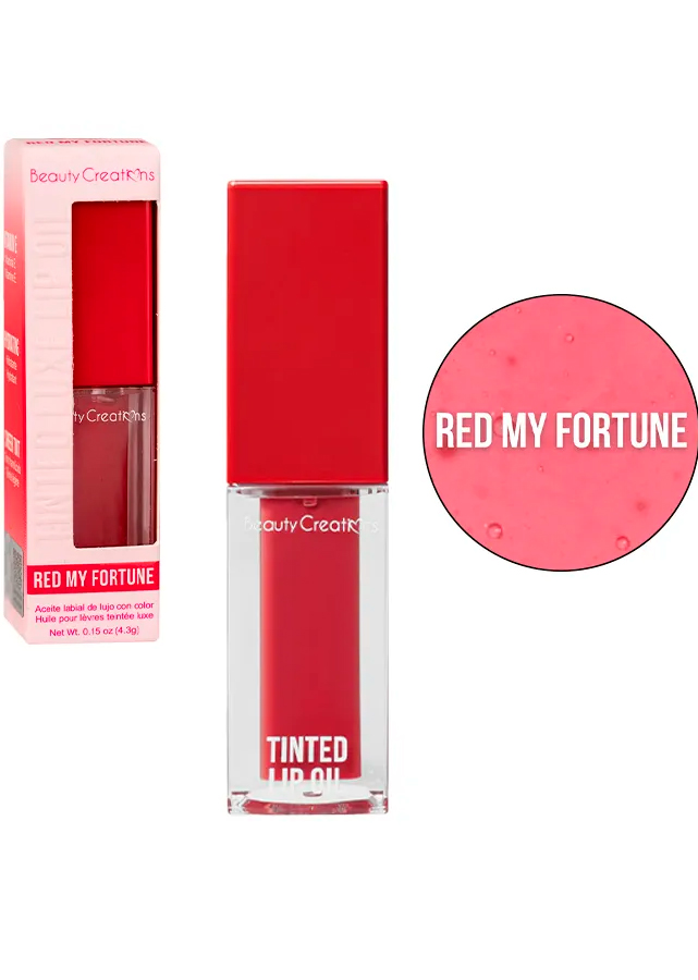 BEAUTY CREATIONS ACEITE LABIAL TINTED LUXE RED MY FORTUNE 4.3G