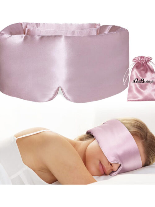 ICOOBREEZE ANTIFAZ DE SEDA 100 % NATURAL PARA DORMIR ROSA