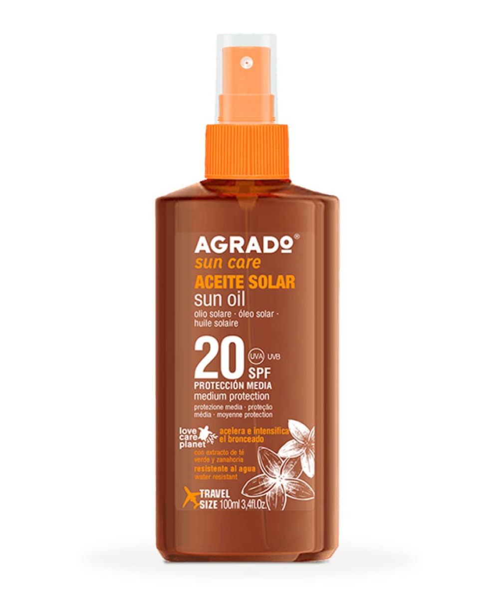 AGRADO ACEITE PARA ACELERAR Y POTENCIAR EL BRONCEADO SPF20 100ML
