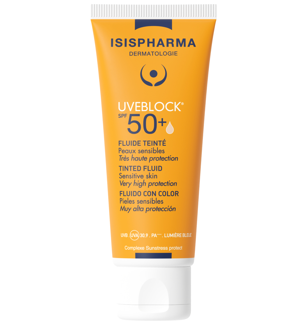 ISISPHARMA UVEBLOCK FLUIDO CON COLOR CLAIRE/LIGHT 50 FPS 40 ML